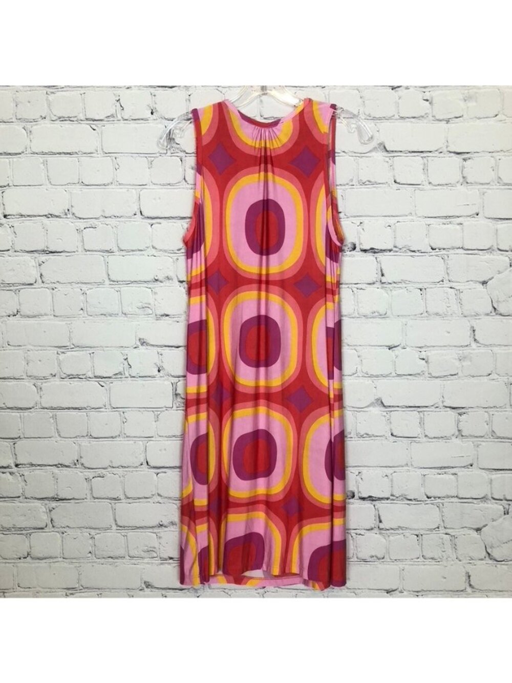 Lesley Evers Sleeveless Dress Size S 60's Mod Retro Groovy Colorful - Picture 3 of 6